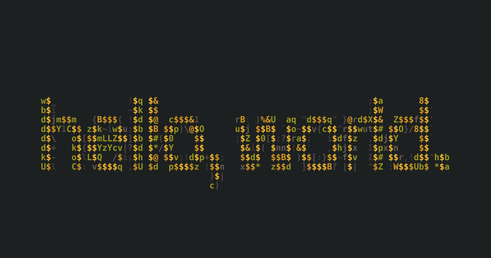 the words hello, world. rendered in gruvbox ascii art.
