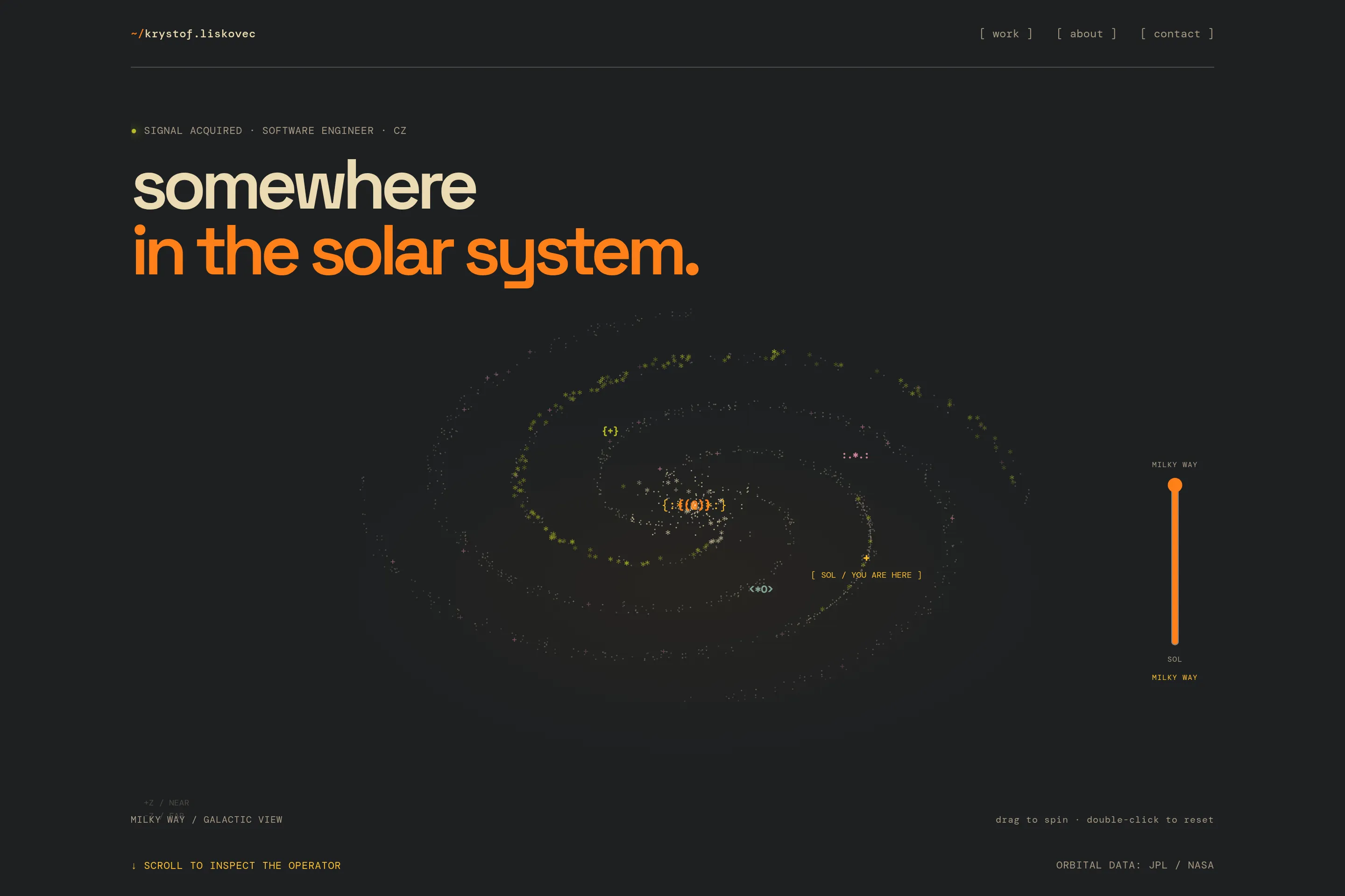 the solar system shrunk toward the milky way at the galaxy end of the zoom slider.